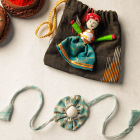  Handcrafted Flower Fabart Rakhi 22 