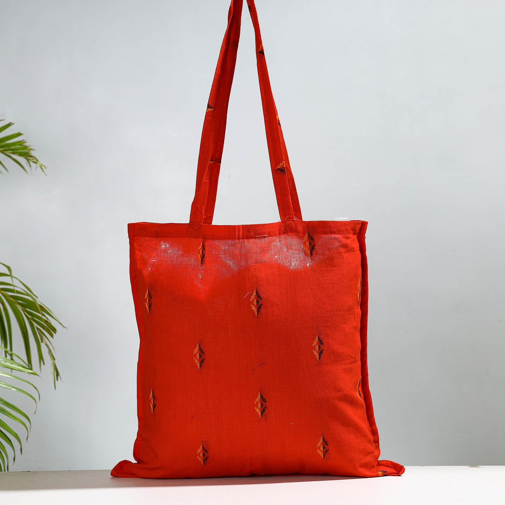 Orange - Jacquard Cotton Jhola Bag