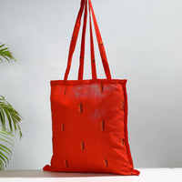 Orange - Jacquard Cotton Jhola Bag