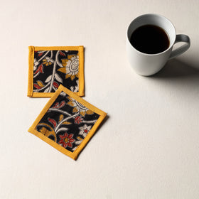 Black Handmade Cotton Coasters (Set of 2)