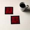 Red Handmade Cotton Coasters (Set of 2)