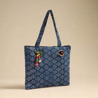 Blue - Handcrafted Quilted Cotton Hand Bag 05