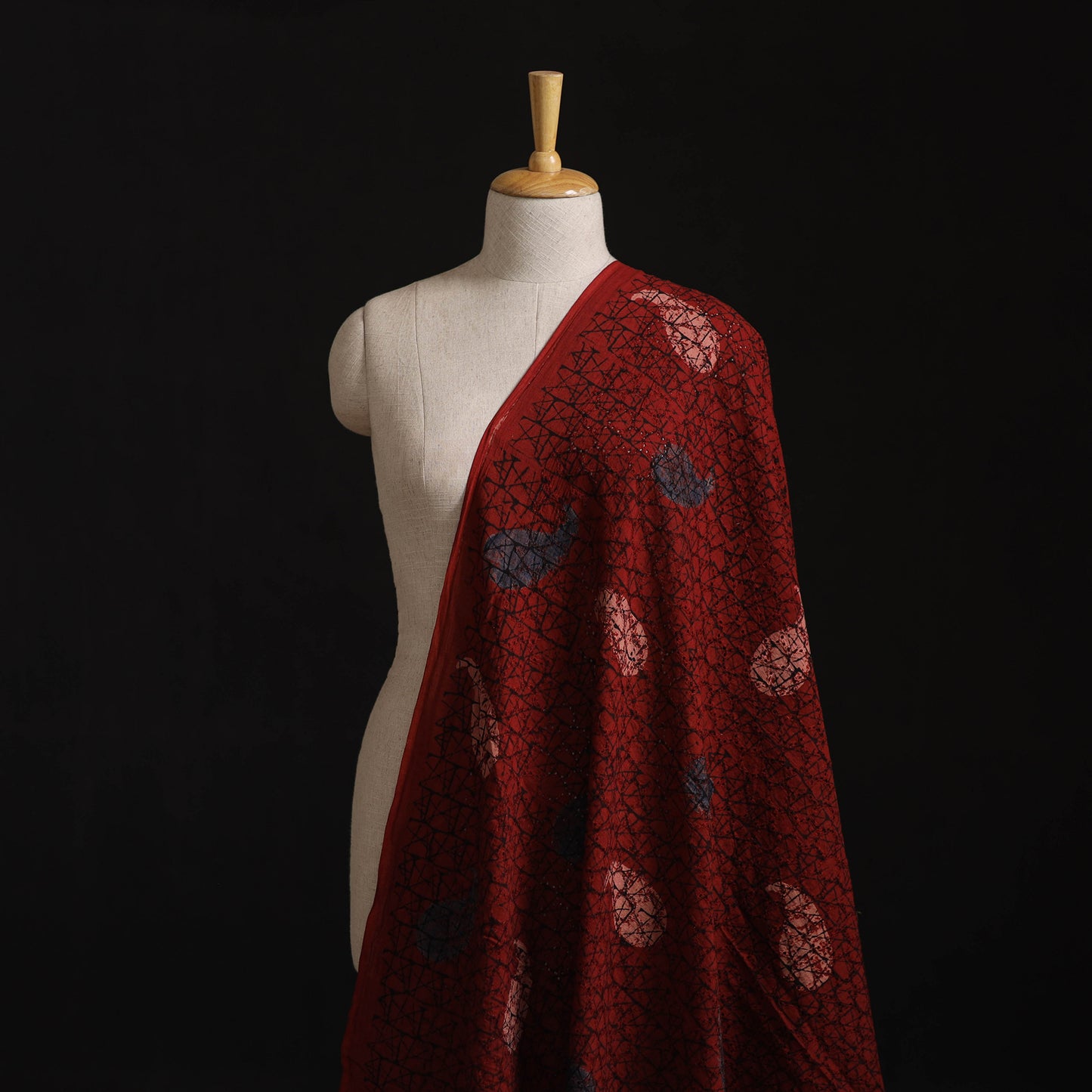 Natural Dyed Ajrakh Hand Block Print Cotton Hakoba Fabric 65