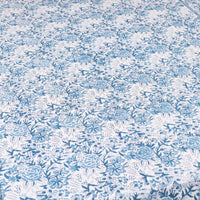 Blue - Pure Cotton Single Sanganeri Print Bed Cover 38