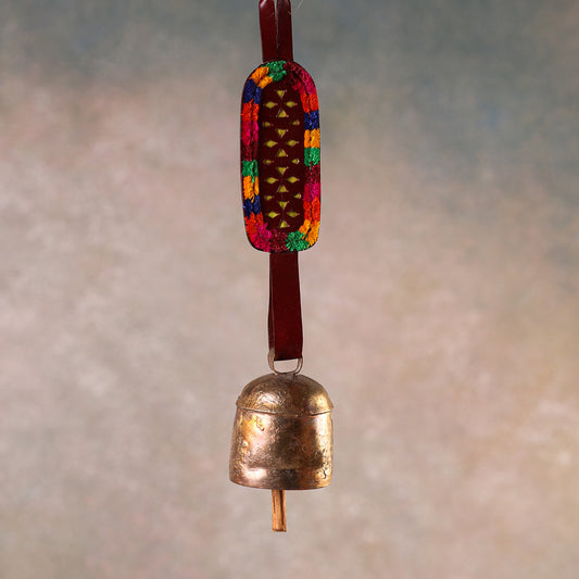 Kutch Copper Coated Bell With Leather Belt
