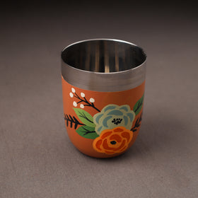 Floral Handpainted Enamelware Stainless Steel Glass 26