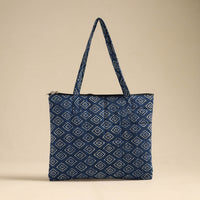 Blue - Handcrafted Quilted Cotton Hand Bag 05