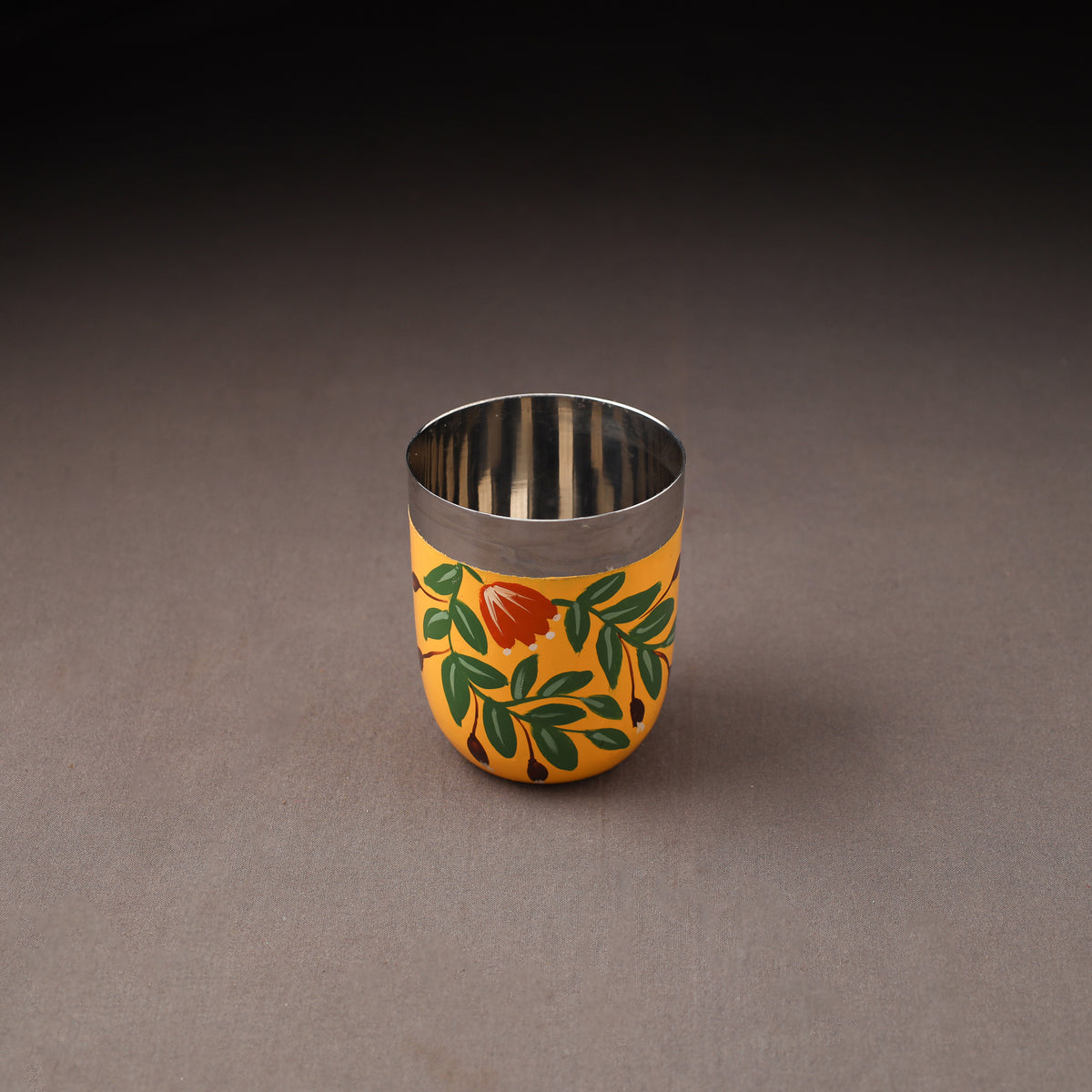 Floral Handpainted Enamelware Stainless Steel Glass 27