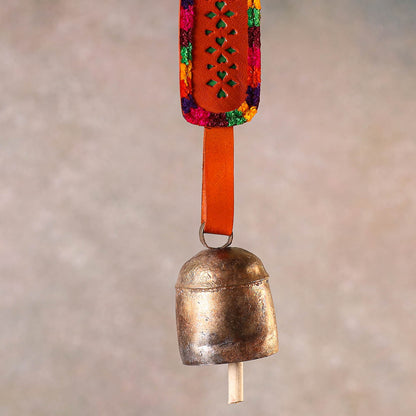 Kutch Copper Coated Bell With Leather Belt