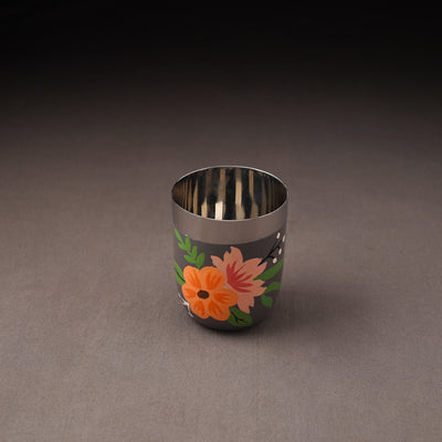 Floral Handpainted Enamelware Stainless Steel Glass 28