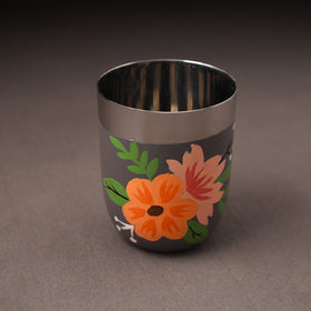Floral Handpainted Enamelware Stainless Steel Glass 28