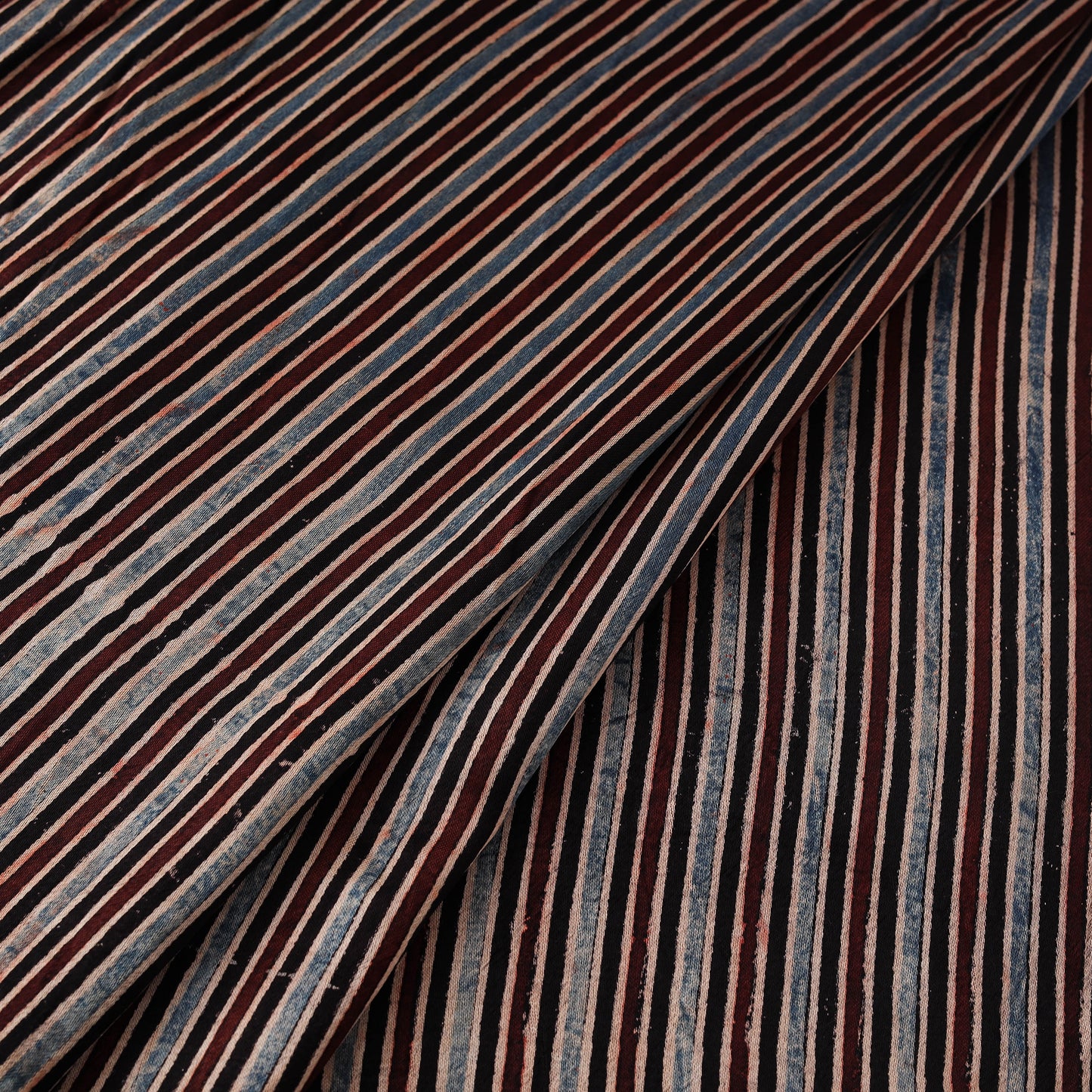 Kutch Hand Block Ajrakh Print Natural Dyed Mashru Silk Fabric 06