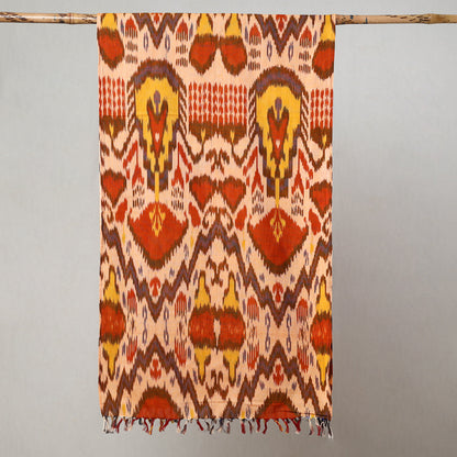 Multicolor - Pochampally Central Asian Ikat Handloom Cotton Stole with Tassels 05