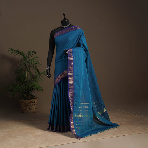 Blue - kandangi chettinad cotton saree with border 92