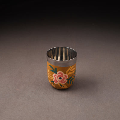 Floral Handpainted Enamelware Stainless Steel Glass 29
