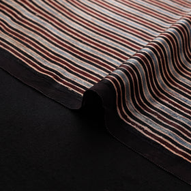 Kutch Hand Block Ajrakh Print Natural Dyed Mashru Silk Fabric 06