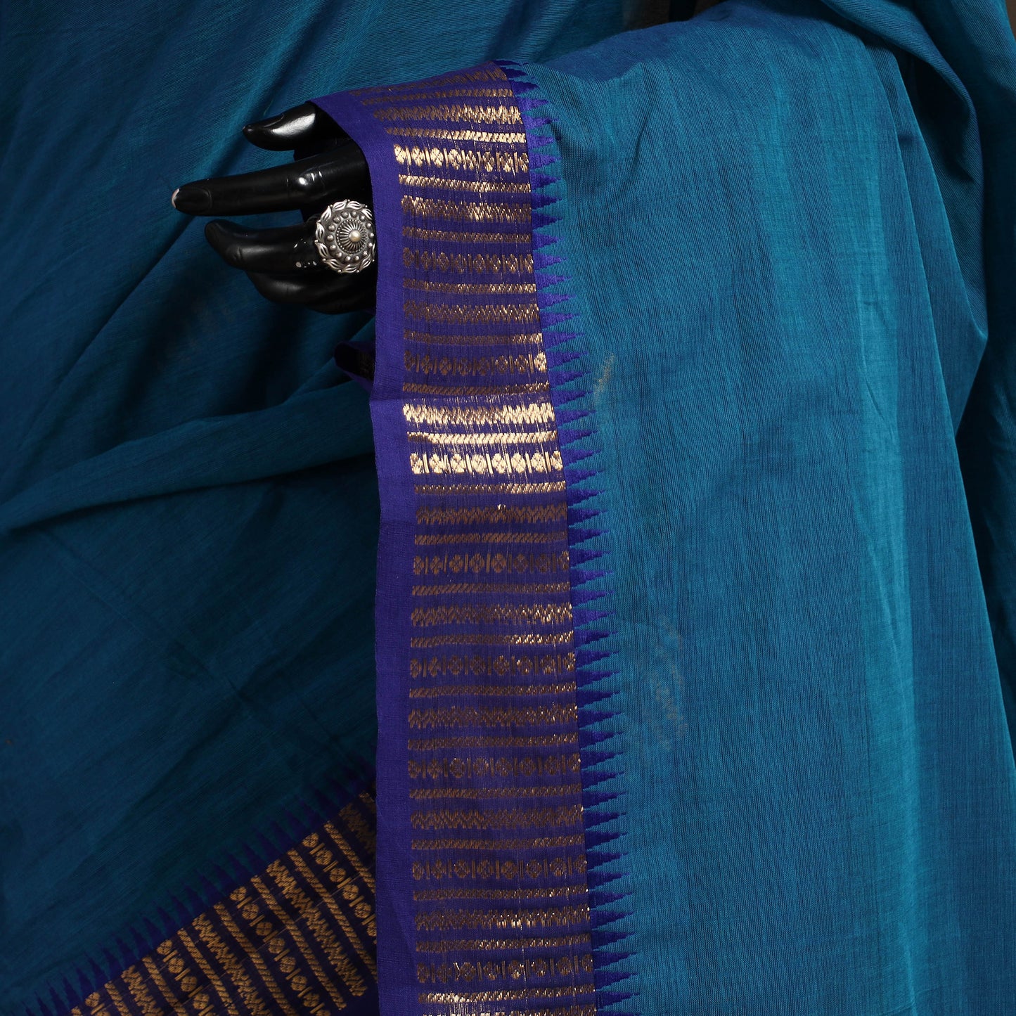 Blue - kandangi chettinad cotton saree with border 92