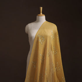 Yellow - Akola Hand Block Print Kota Doria Cotton Fabric 36