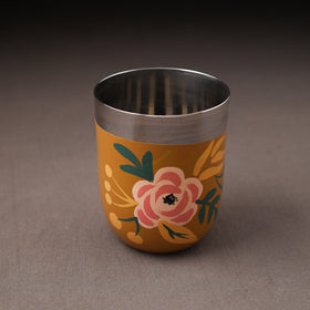 Floral Handpainted Enamelware Stainless Steel Glass 29