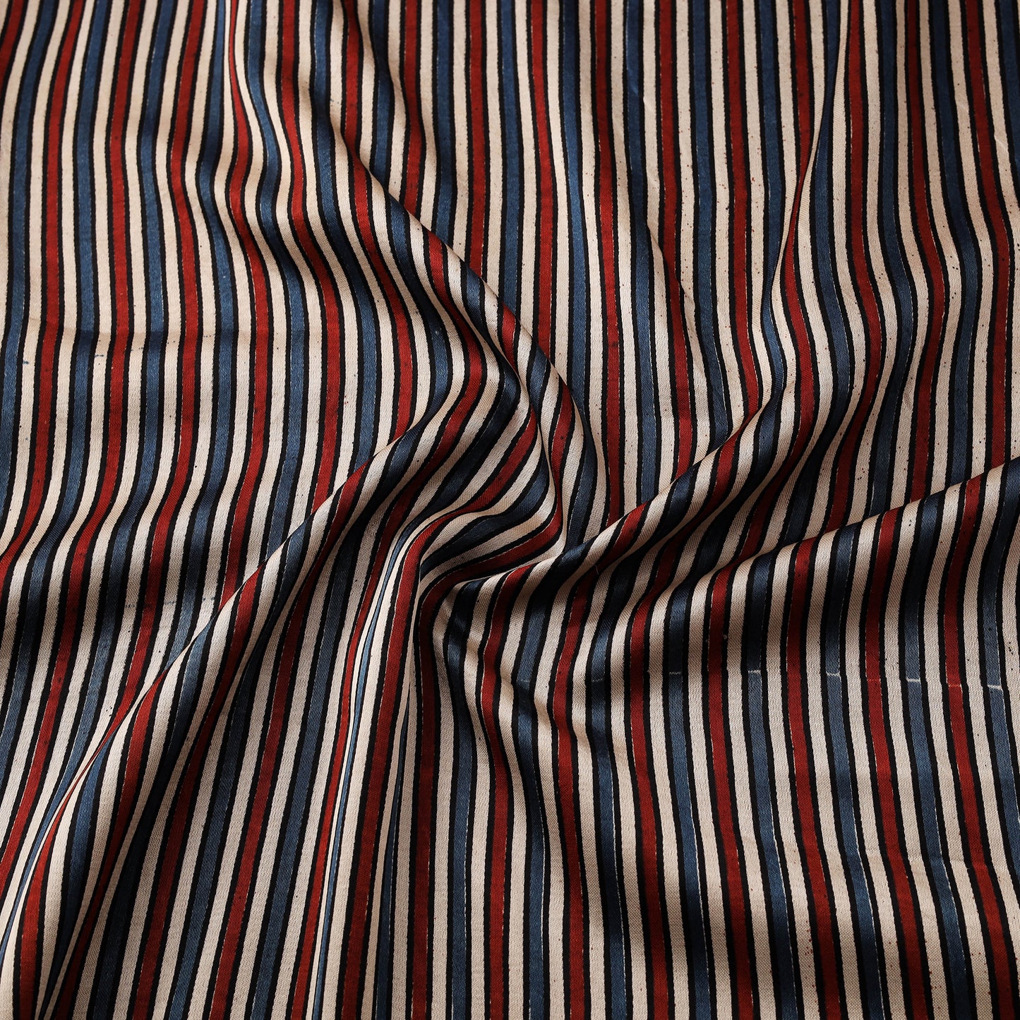 Kutch Hand Block Ajrakh Print Natural Dyed Mashru Silk Fabric 07