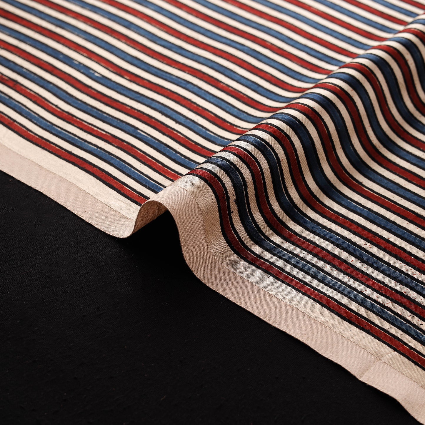 Kutch Hand Block Ajrakh Print Natural Dyed Mashru Silk Fabric 07