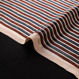 Kutch Hand Block Ajrakh Print Natural Dyed Mashru Silk Fabric 07