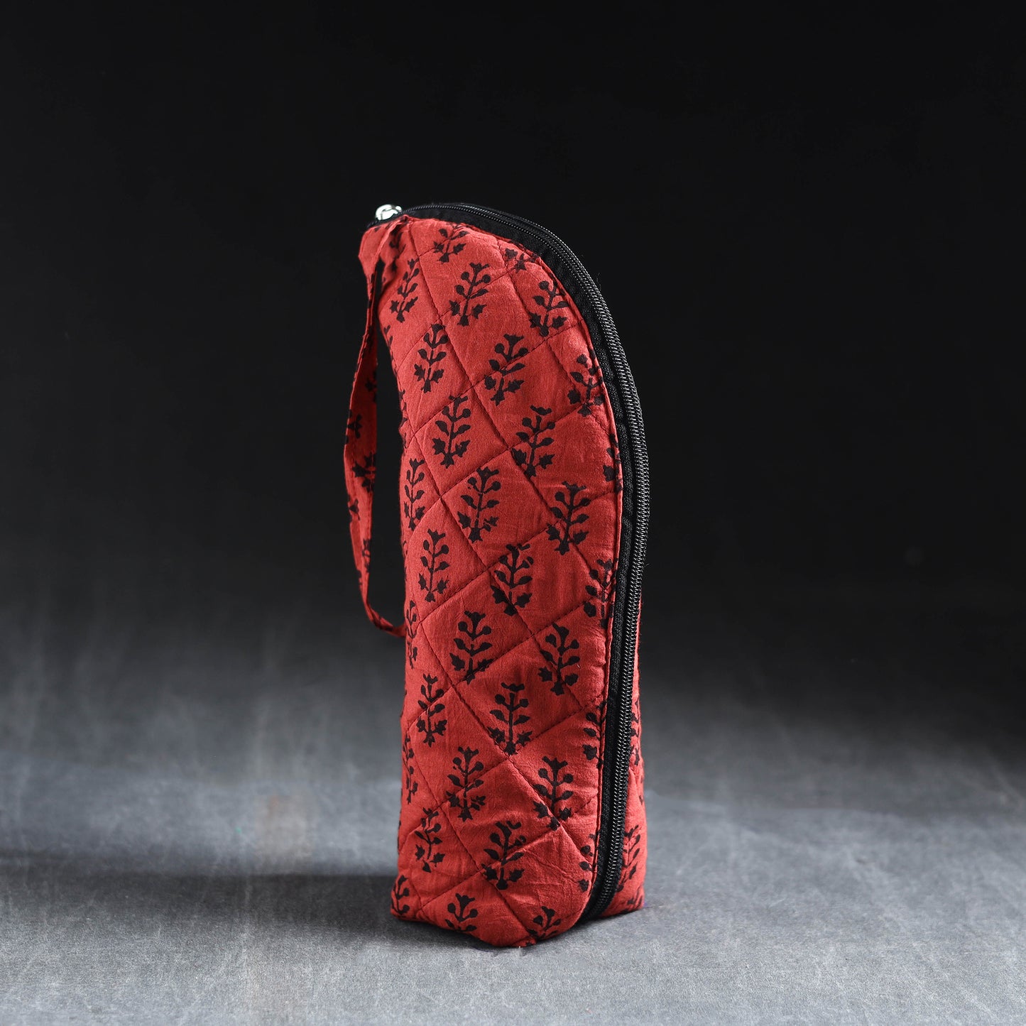 Red Handmade Cotton 1L Water Bottle Cover