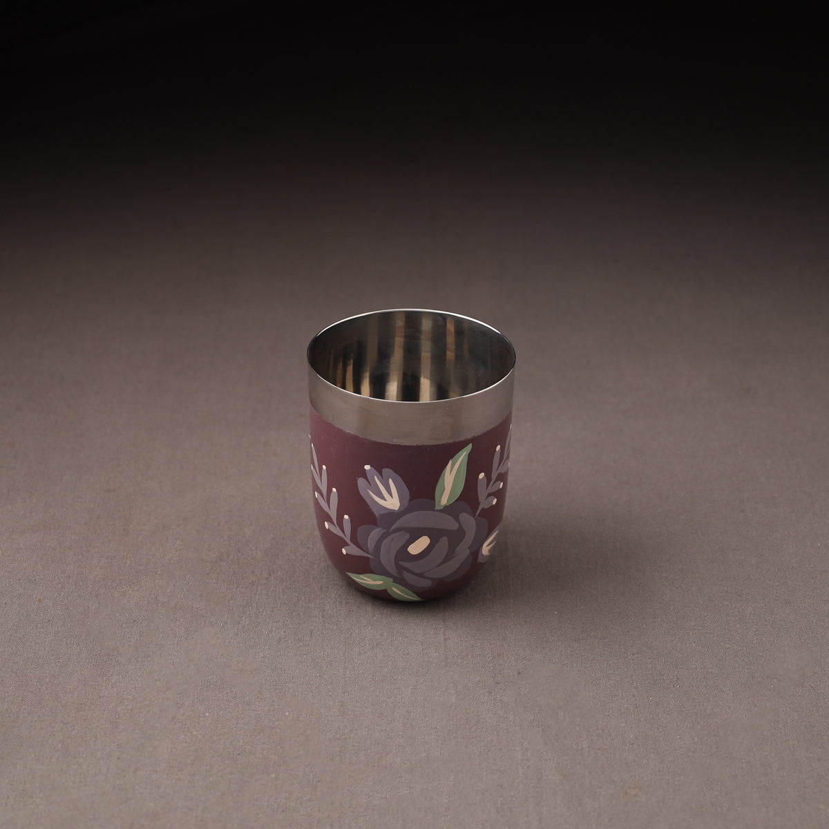 Floral Handpainted Enamelware Stainless Steel Glass 30
