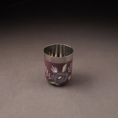 Floral Handpainted Enamelware Stainless Steel Glass 30