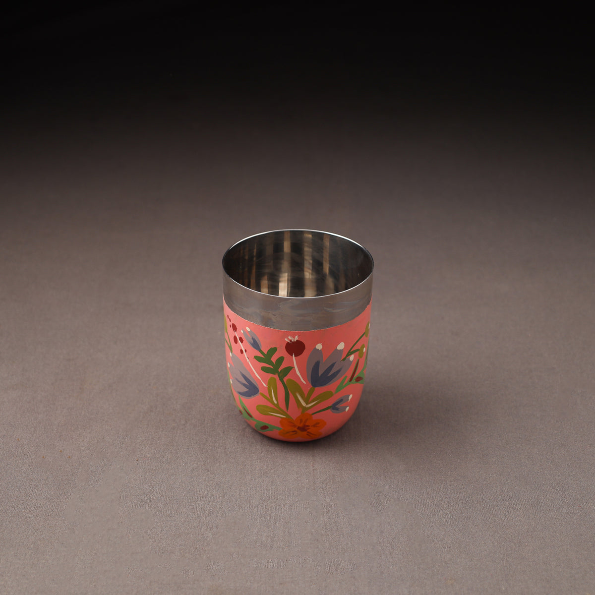 Floral Handpainted Enamelware Stainless Steel Glass 31