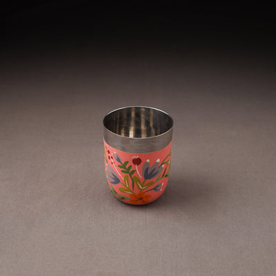 Floral Handpainted Enamelware Stainless Steel Glass 31