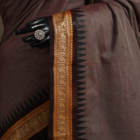 Brown - kandangi chettinad cotton saree with border 93