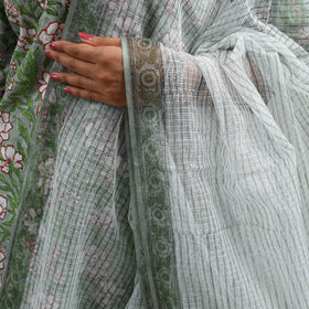 Buy Green Block Print Cotton Sanganeri Kurta Set