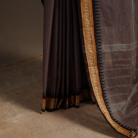 Brown - kandangi chettinad cotton saree with border 93