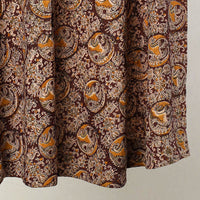 Brown - Kalamkari Block Printed Cotton Wrap Around Skirt 02