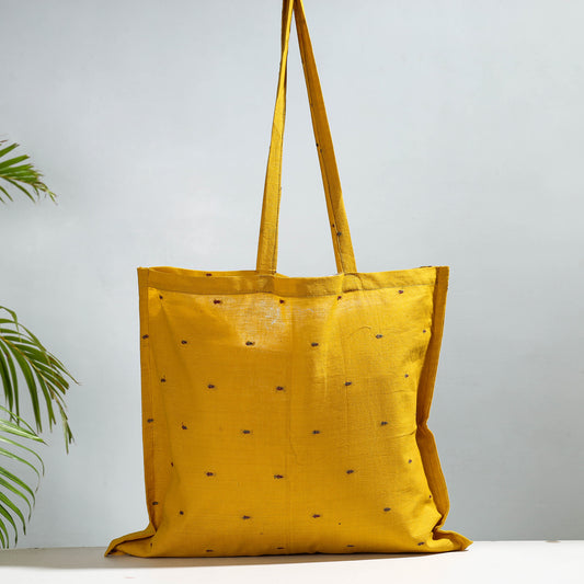 Yellow - Jacquard Cotton Jhola Bag