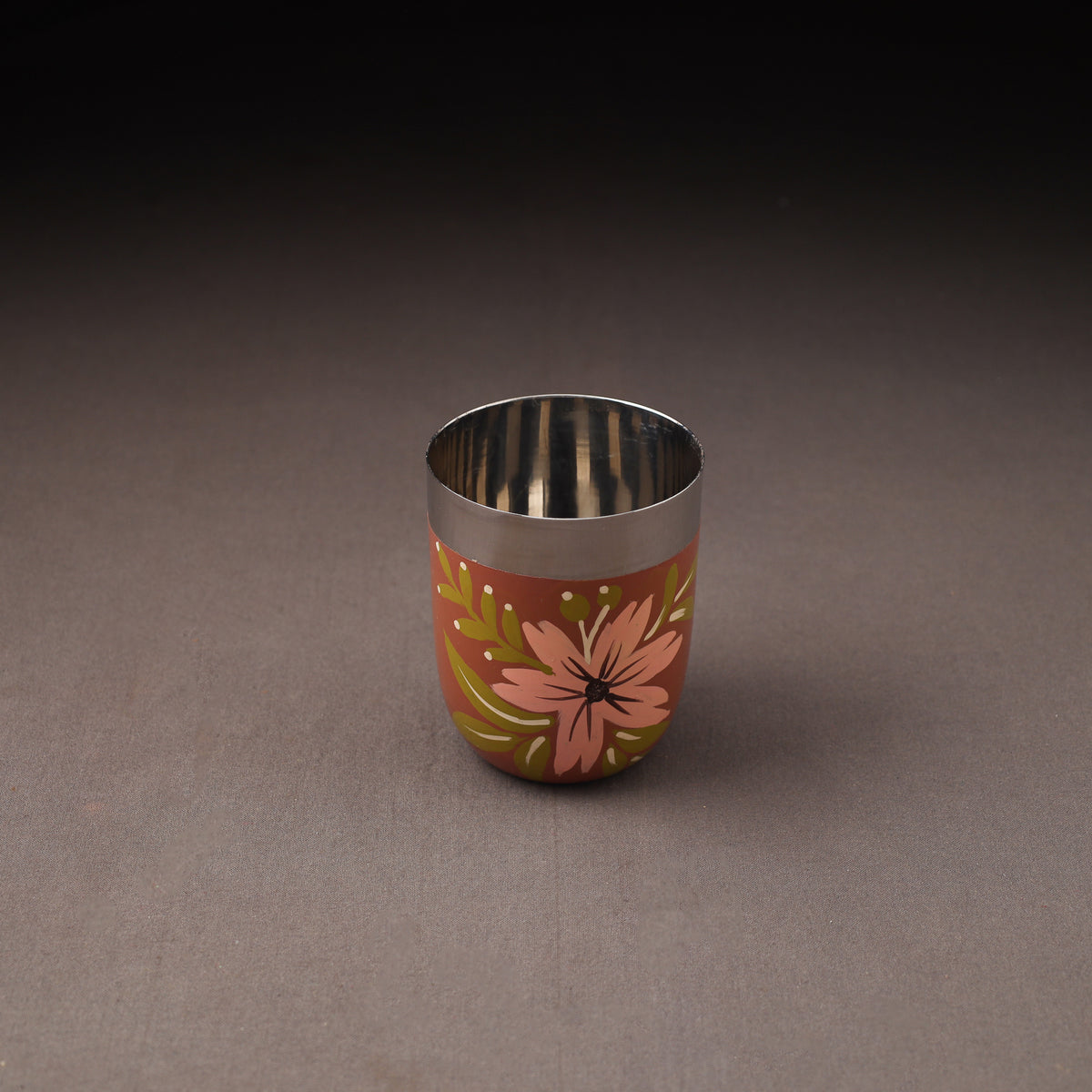 Floral Handpainted Enamelware Stainless Steel Glass 33