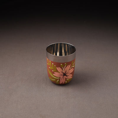 Floral Handpainted Enamelware Stainless Steel Glass 33