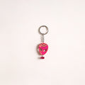 Face Mask - Abstract Pastel Handpainted Hand-Carved Wooden Keychain 04