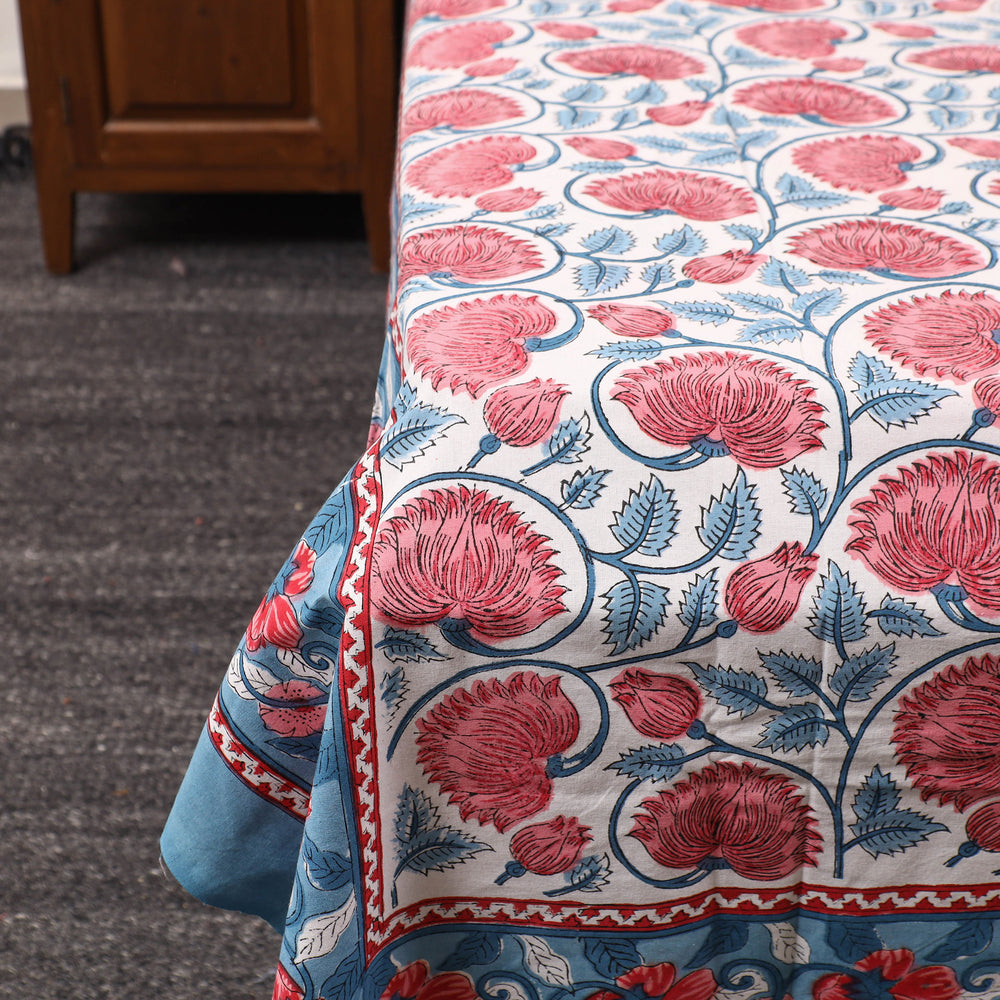 Multicolor - Pure Cotton Single Sanganeri Print Bed Cover 42