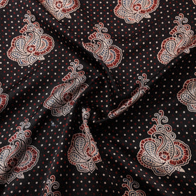 Kutch Hand Block Ajrakh Print Natural Dyed Mashru Silk Fabric 11