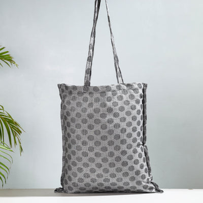 Grey - Jacquard Cotton Jhola Bag