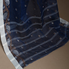 Blue Bengali Tant Saree with Matching Jewellery & Blouse