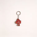 Ganesha - Abstract Pastel Handpainted Hand-Carved Wooden Keychain 06