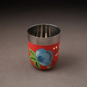Floral Handpainted Enamelware Stainless Steel Glass 34