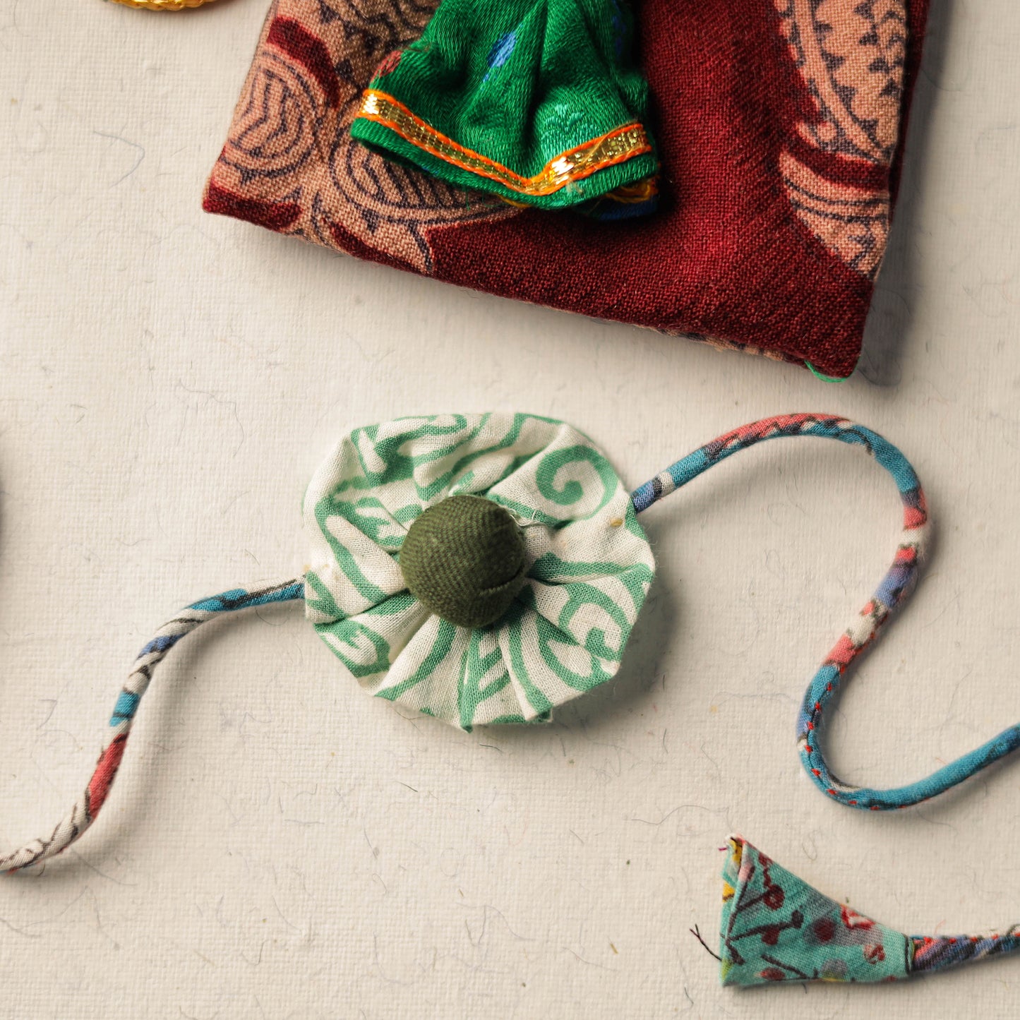 Buy Handcrafted Flower Fabart Rakhi 37 Online at iTokri.com