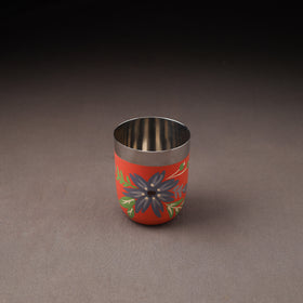 Floral Handpainted Enamelware Stainless Steel Glass 35