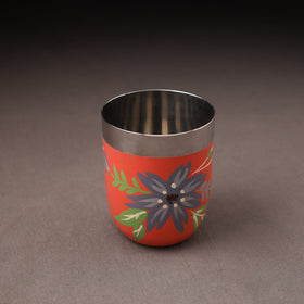 Floral Handpainted Enamelware Stainless Steel Glass 35