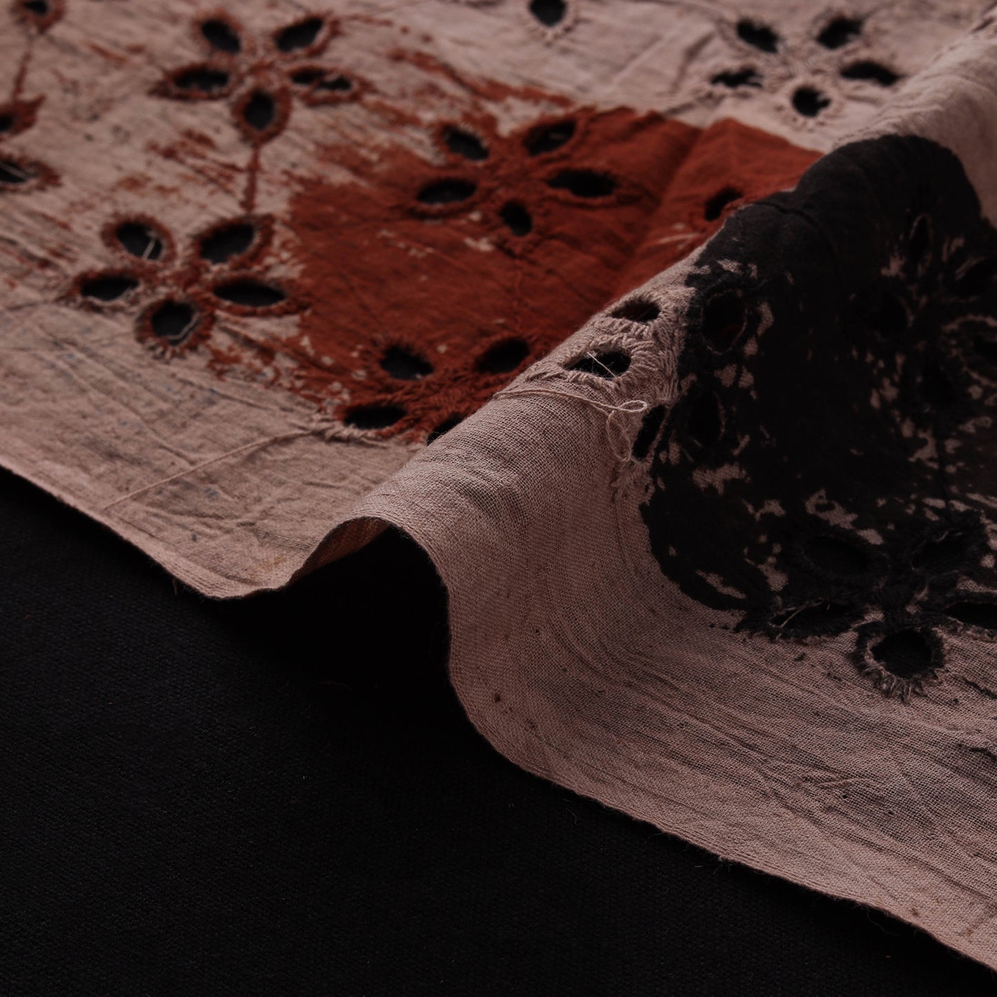 Natural Dyed Ajrakh Hand Block Print Cotton Hakoba Fabric 87
