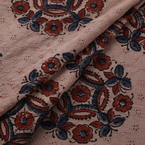Natural Dyed Ajrakh Hand Block Print Cotton Hakoba Fabric 88